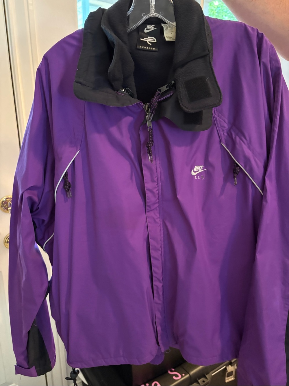 Nike Black Echelon Fleece-Lined Windbreaker Jacket